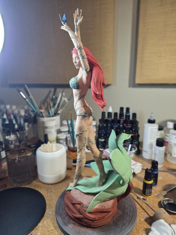 Hand-Painted Poison Ivy Fan Art Statue - 17 Inch Signed Collectible