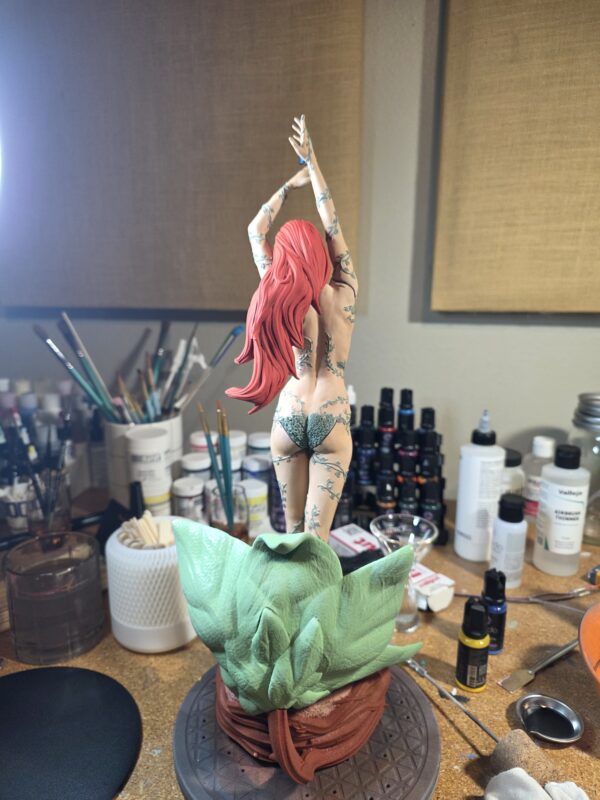 Hand-Painted Poison Ivy Fan Art Statue - 17 Inch Signed Collectible