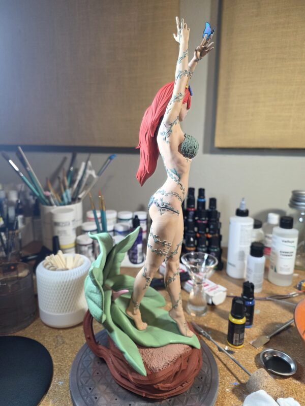 Hand-Painted Poison Ivy Fan Art Statue - 17 Inch Signed Collectible