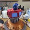 Hand-Painted Optimus Prime Inspired Bust, One-of-a-Kind Display Piece